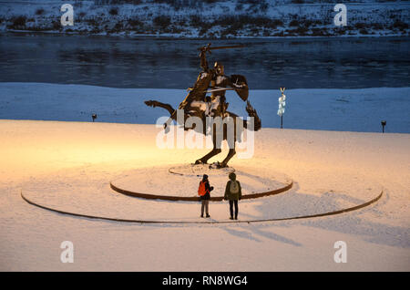 Freiheit Warrior Statue 'Vytis', in der Nähe von Kaunas, Kaunas, Litauen, Dezember 2018 Stockfoto