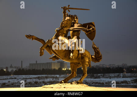 Freiheit Warrior Statue 'Vytis', in der Nähe von Kaunas, Kaunas, Litauen, Dezember 2018 Stockfoto