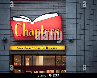 OTTAWA, Kanada - 10. NOVEMBER 2018: Kapitel Logo vor Ihrer lokalen Buchhandlung Park in Ottawa, Ontario. Vom Indigo, Kapitel ist ein canadi Stockfoto