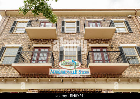 Jimmy Buffet's Margaritaville Store im Falmouth Cruise Port Terminal, Jamaika Stockfoto