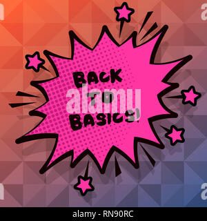 Text Zeichen darstellend zurück zu Grundlagen. Konzeptionelle Foto einfache Dinge grundlegend wichtige Primäre Grundlage Stockfoto