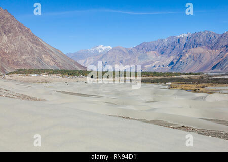 Sanddünen in der Gegend von Hunder, Nubra Valley, Ladakh, Jammu und Kaschmir, Indien Stockfoto