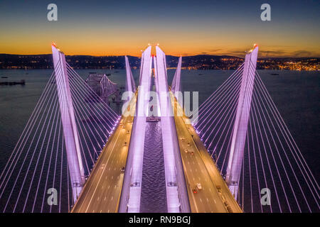 Luftbild der Neuen Tappan Zee Bridge Stockfoto