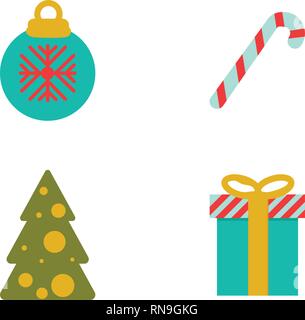 Vektor. Satz von Weihnachten Illustrationen. Flat Style Stock Vektor