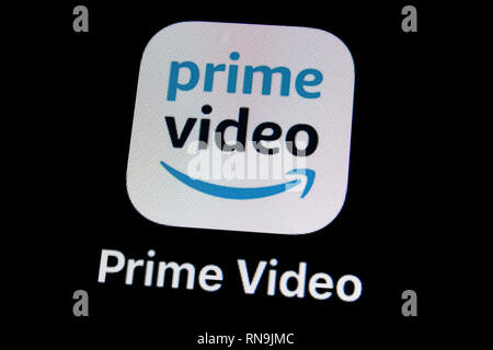 Indianapolis - ca. Februar 2019: Prime Video app Logo. Prime Video ist ein Service von Amazon und Amazon.com ICH Stockfoto