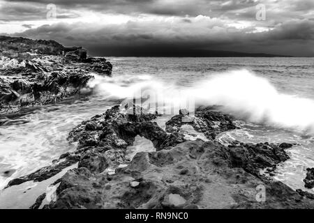 Kapalua in Schwarzweiß Stockfoto