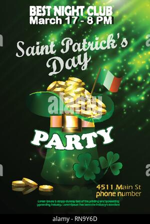 St. Patricks Day Einladung Kartendesign Stock Vektor