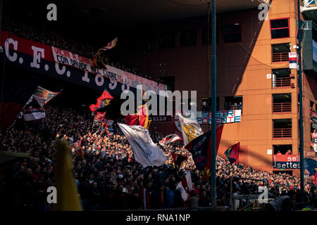 Genua, Italien. 17 Feb, 2019. Unterstützer (Genua) während Erie der Italienischen eine "Übereinstimmung zwischen Genua 2-1 Lazio an Luigi Ferraris Stadium am Februar 17, 2019 in Genua, Italien. Credit: Maurizio Borsari/LBA/Alamy leben Nachrichten Stockfoto