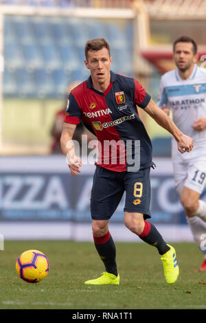 Genua, Italien. 17 Feb, 2019. Lukas Lerager (Genua) während Erie der Italienischen eine "Übereinstimmung zwischen Genua 2-1 Lazio an Luigi Ferraris Stadium am Februar 17, 2019 in Genua, Italien. Credit: Maurizio Borsari/LBA/Alamy leben Nachrichten Stockfoto