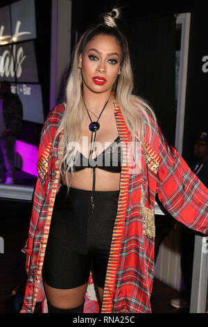 Charlotte, NC, USA. 17 Feb, 2019. La La Anthony an der La La Anthony Tag Party im Notfall in Charlotte, North Carolina am 17. Februar 2019. Credit: Walik Goshorn/Medien Punch/Alamy leben Nachrichten Stockfoto