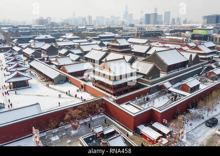 Shenyang, Shenyang, China. 18 Feb, 2019. Shenyang, China - Luftaufnahmen von Schnee - Mukden Palace in Shenyang, Provinz Liaoning. Credit: SIPA Asien/ZUMA Draht/Alamy leben Nachrichten Stockfoto