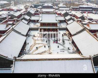 Shenyang, Shenyang, China. 18 Feb, 2019. Shenyang, China - Luftaufnahmen von Schnee - Mukden Palace in Shenyang, Provinz Liaoning. Credit: SIPA Asien/ZUMA Draht/Alamy leben Nachrichten Stockfoto