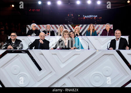 Sanremo, Italien. 05 Feb, 2019. Sanremo Junge 2019 im Bild: Die Jury Credit: Unabhängige Fotoagentur/Alamy leben Nachrichten Stockfoto