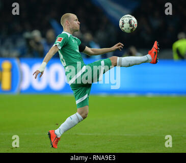 Davy KLAASSEN (HB), Fußball 1. 1. Fussballbundesliga, 22. Spieltag, Hertha BSC Berlin (B) - Werder Bremen (HB) 1:1, 16/02/2019 in Berlin/Deutschland. € | Nutzung weltweit Stockfoto