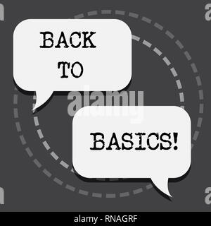 Text Zeichen darstellend zurück zu Grundlagen. Konzeptionelle Foto einfache Dinge grundlegend wichtige Primäre Grundlage Stockfoto