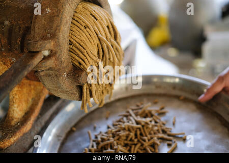 Maschine für die Herstellung von Futter pellet für die Verfütterung von tierischen Erzeugung von Futtermitteln. Stockfoto