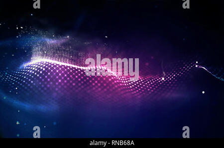 Musik abstrakt hintergrund blau. Equalizer für Musik, die Schallwellen mit Musik Wellen, Musik Hintergrund Equalizer Konzept. Stockfoto