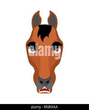 Pferd wütend emoji. Steed böse Gefühle. Hoss aggressiv. Vector Illustration Stock Vektor