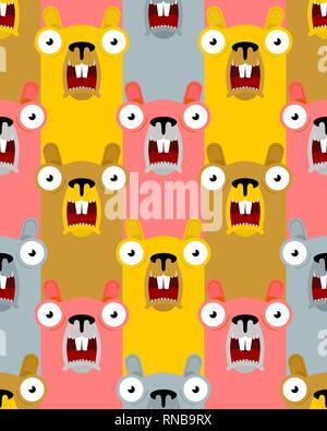 Und täglich grüßt das Murmeltier Muster nahtlose. marmot Hintergrund. waldmurmeltier Ornament Stock Vektor