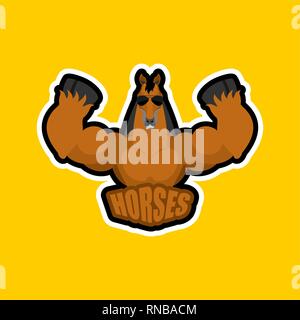 Pferde sport Logo. Ross sport team Verein Emblem. Tierische Maskottchen gaming unterzeichnen. Starke Pferde Tier Symbol Stock Vektor