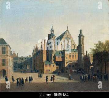 Gerrit Adriaensz. Berckheyde (Haarlem, 1638-1698). Blick auf den Binnenhof, Den Haag (Ca. 1690). Öl auf Leinwand. 54,5 x 63,5 cm. Museum: Museo Nacional Thyssen-Bornemisza, Madrid. Stockfoto