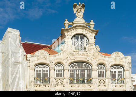 Die schöne alte Fassaden Gebäude des Jugendstils Museum in Aveiro in Portugal Stockfoto