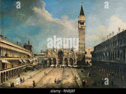 Canaletto (Venedig 1697 - 1768). Die Piazza San Marco in Venedig (Ca. 1723 - 1724). Öl auf Leinwand. 141,5 x 204,5 cm. Museum: Museo Nacional Thyssen-Bornemisza, Madrid. Stockfoto