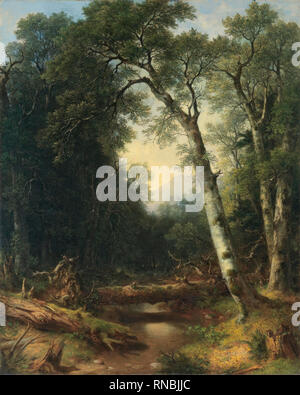 Asser B. Durand (Jefferson Village, 1796-1886). Ein Bach im Wald (1865). Öl auf Leinwand. 101,6 x 81,9 cm. Museum: Museo Nacional Thyssen-Bornemisza, Madrid. Stockfoto