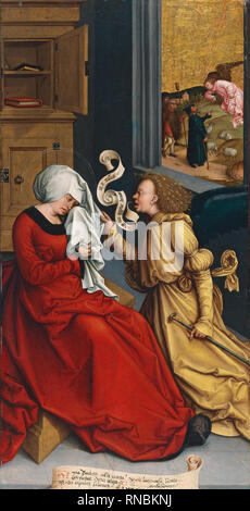 Bernhard Strigel (Memmingen, 1460-1528). Der Verkündigung bis Saint Anne (Ca. 1505-1510). Öl auf Leinwand. 58 x 30 cm. Museum: Museo Nacional Thyssen-Bornemisza, Madrid. Stockfoto