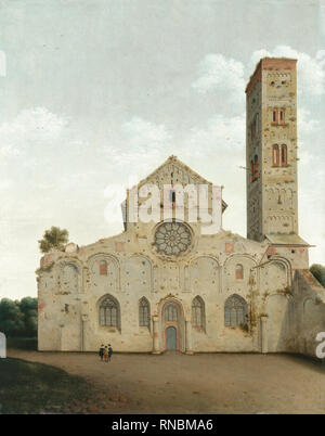 Pieter Jansz. Saenredam (Assendelft, 1597 - Haarlem, 1665). Die Westfassade der Kirche der Heiligen Maria in Utrecht (1662). Öl auf Leinwand. 65,1 x 51,2 cm. Museum: Museo Nacional Thyssen-Bornemisza, Madrid. Stockfoto