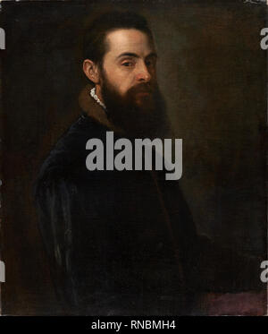 Tizian (Pieve di Cadore Ca. 1485/90 - Venedig 1576). Portrait von Antonio Anselmi (Ca. 1550). Öl auf Leinwand. 75 x 63 cm. Museum: Museu Nacional d'Art de Catalunya (MNAC). Stockfoto