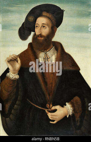 Bartolomeo Veneto (Aktiv in Venedig 1502 - Turin, 1531). Porträt eines Mannes (Ca. 1525 - 1530). Öl auf Leinwand. 87,3 x 59 cm. Museum: Museo Nacional Thyssen-Bornemisza, Madrid. Stockfoto