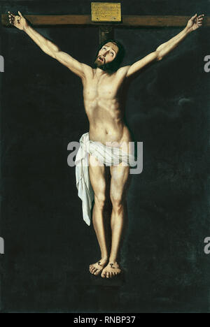 Zurbarán (Fuente de Cantos, 1598 - Madrid, 1664). Christus am Kreuz (Ca. 1630). Öl auf Leinwand. 214 x 143,5 cm. Museum: Museo Nacional Thyssen-Bornemisza, Madrid. Stockfoto