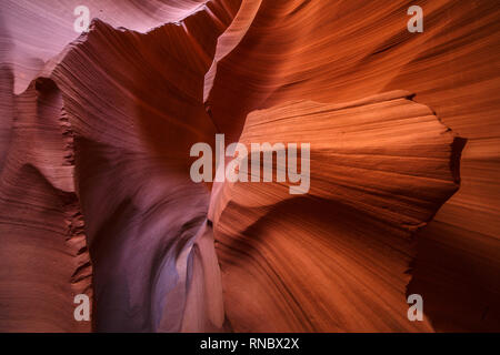 Berühmte Antelope Canyons über die Regeln der Navajo Stamm, Arizona, USA Stockfoto