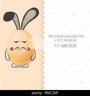 Farbe Ostern Karte mit realistischen Eier und handgezeichneten Elementen. Vektor Stock Vektor