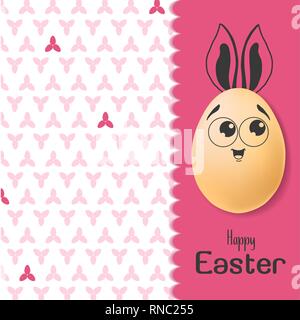 Farbe Ostern Karte mit realistischen Eier und handgezeichneten Elementen. Vektor Stock Vektor