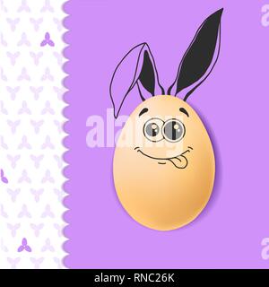 Farbe Ostern Karte mit realistischen Eier und handgezeichneten Elementen. Vektor Stock Vektor