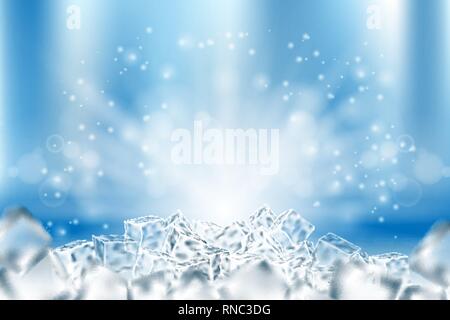 Abstract eis Würfel Hintergrund. Abstract Eis und Schnee in Hellblau Poster Design, 3 Abbildung d Stock Vektor
