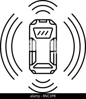Symbol "Intelligentes Fahrzeug", umriss Stil Stock Vektor