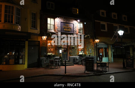 Brighton Aussicht bei Nacht - Die Druiden Head Pub in den Gassen Bereich Stockfoto