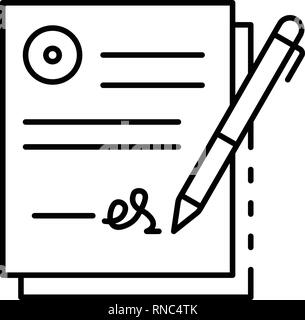 Lieferung Unterschrift bestätigen Symbol, outline Style Stock Vektor