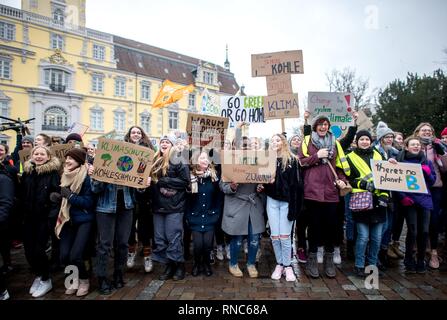 Schüler Streik während der Demonstration "Freitags für Zukunft' im Zentrum der Stadt Oldenburg (Deutschland), 08. Februar 2019. | Verwendung weltweit Stockfoto