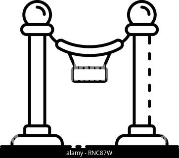 Museum Barriere Symbol, outline Style Stock Vektor