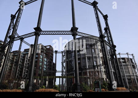 Gasspeicher Park Wohnungen Im Viktorianischen Gasspeicher King's Cross gebaut Stockfoto