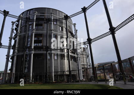 Gasspeicher Park Wohnungen Im Viktorianischen Gasspeicher King's Cross gebaut Stockfoto