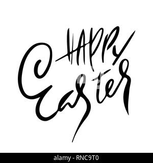 Frohe Ostern. Handdrawn moderne Bürste Schriftzug. Vector Illustration. Stock Vektor