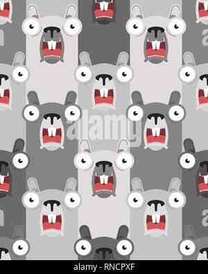 Und täglich grüßt das Murmeltier Muster nahtlose. marmot Hintergrund. waldmurmeltier Ornament Stock Vektor