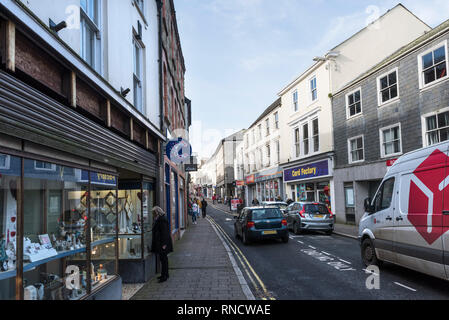 Fore Street in Bodmin Stadtzentrum in Cornwall. Stockfoto