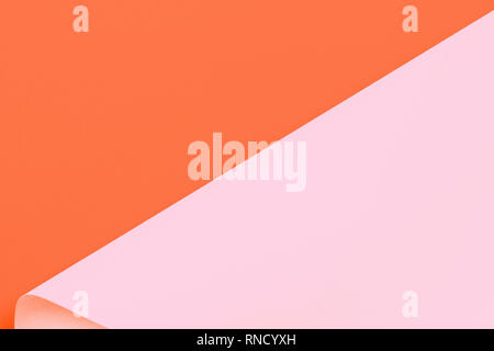 Abstrakte geometrische Form orange und rosa Papier Hintergrund Stockfoto