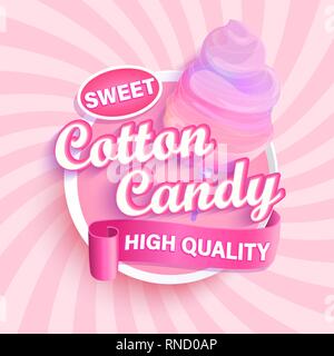 Cotton Candy shop Logo, Label oder Emblem. Stock Vektor